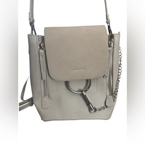 Lulu's Elegant Cream Backpack | Crossbody Bag Vegan Leather